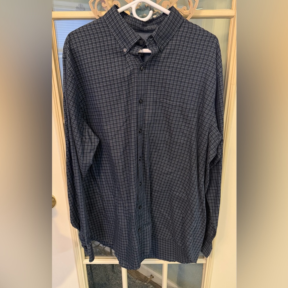 Van Heusen Men's Dark Green Checkered Shirt